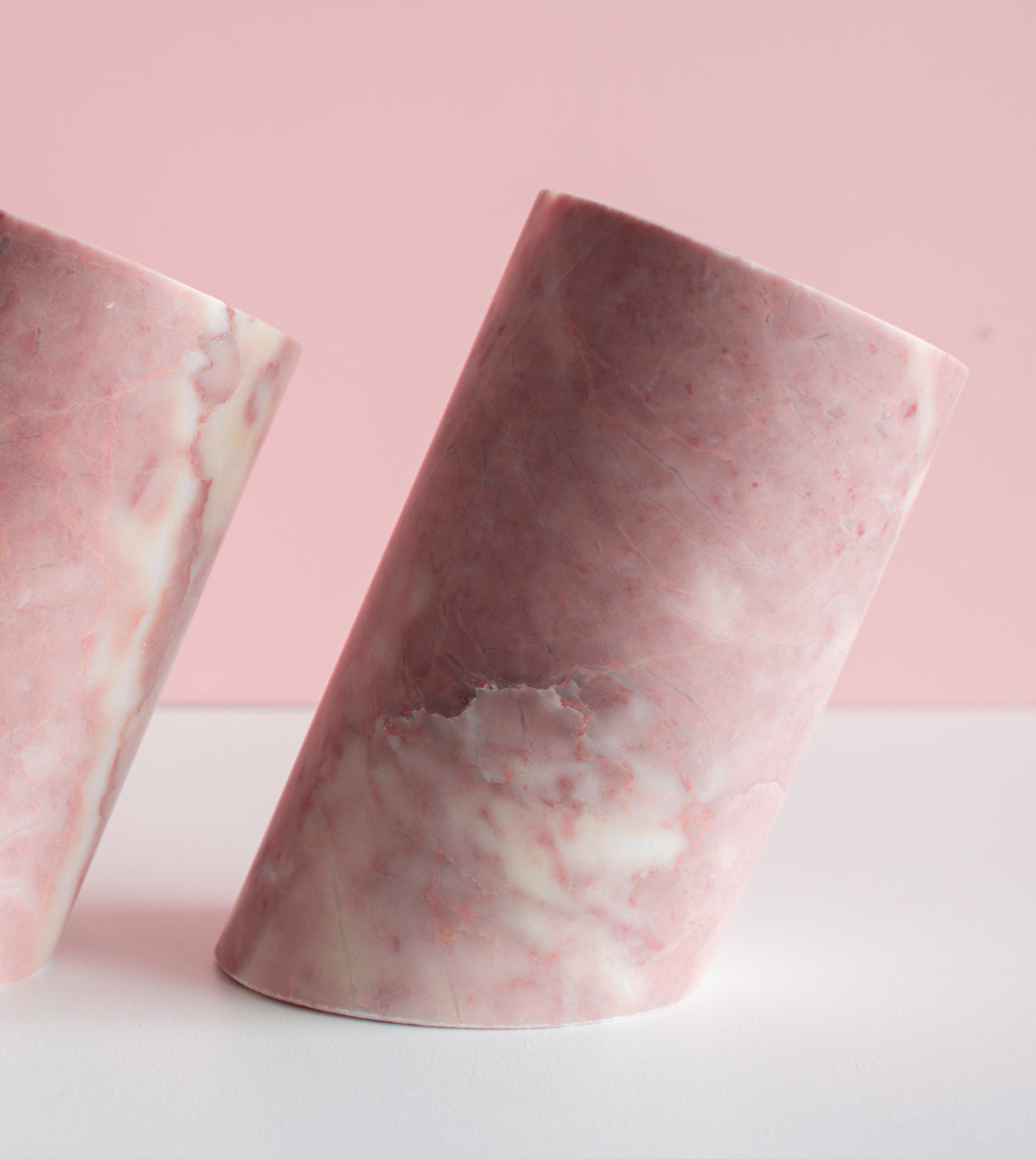 PINK MARBLE ANGLED WINE COOLER