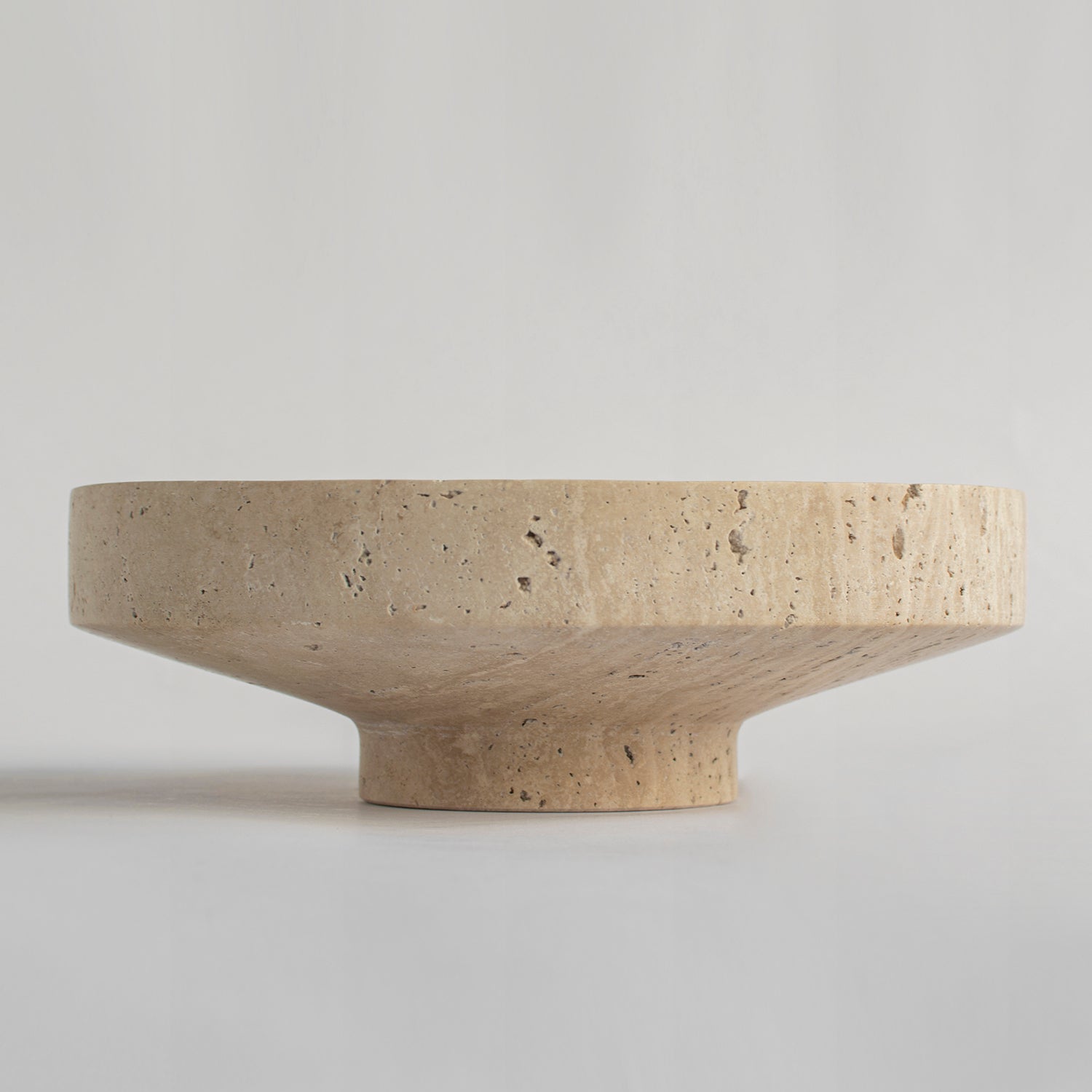 Travertine narrow bowl for home decor and fruit display