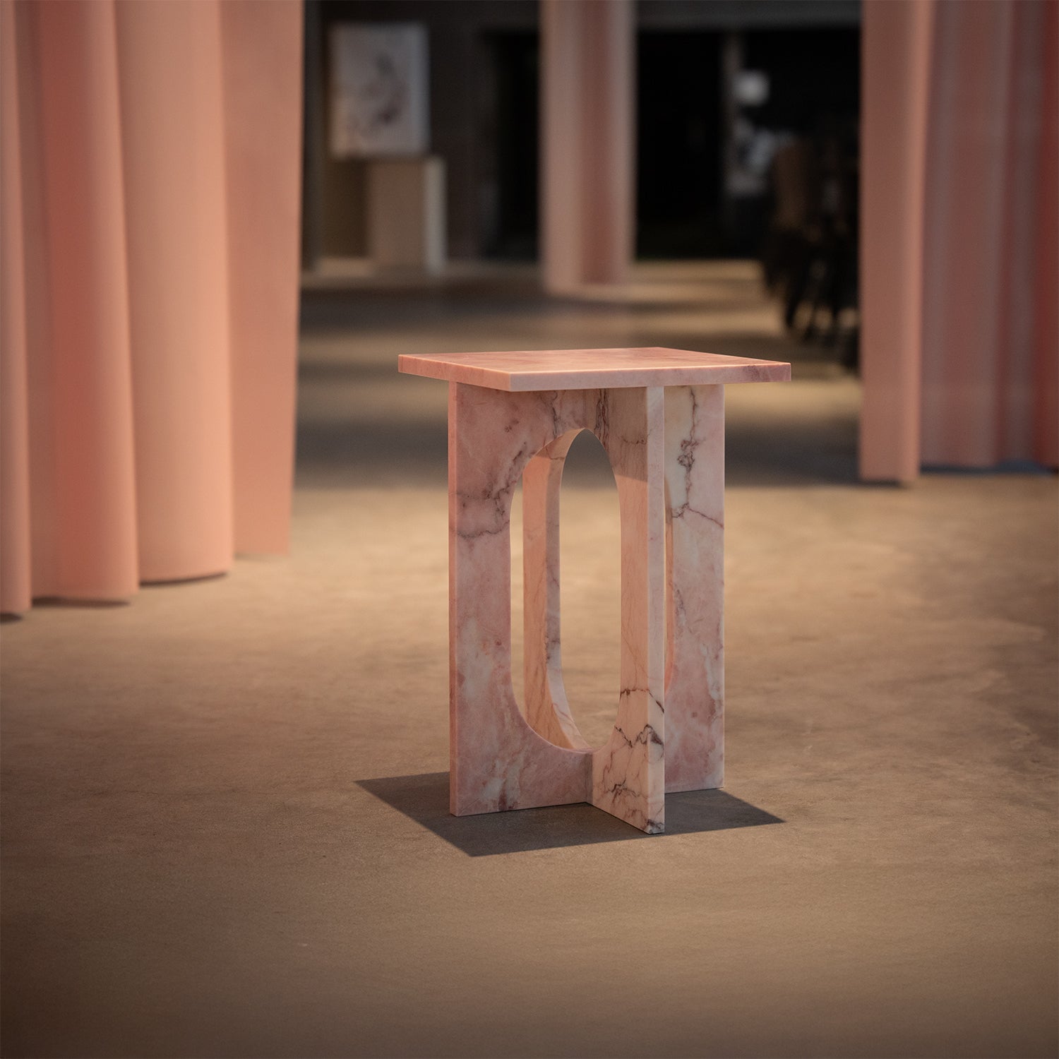 'BOND' SIDE TABLE - PINK MARBLE