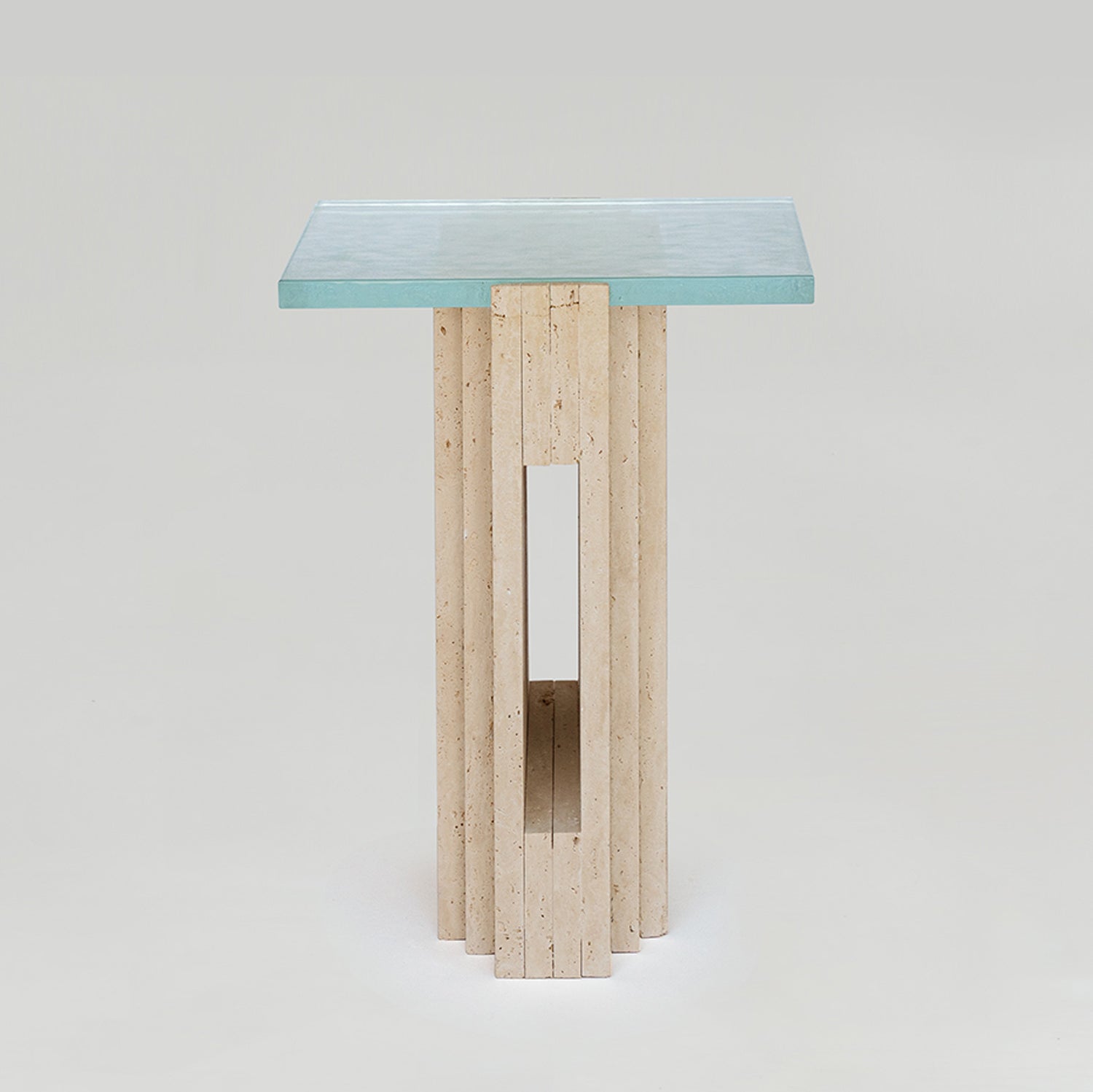 TRAVERTINE SIDE TABLE 'LLOYD'