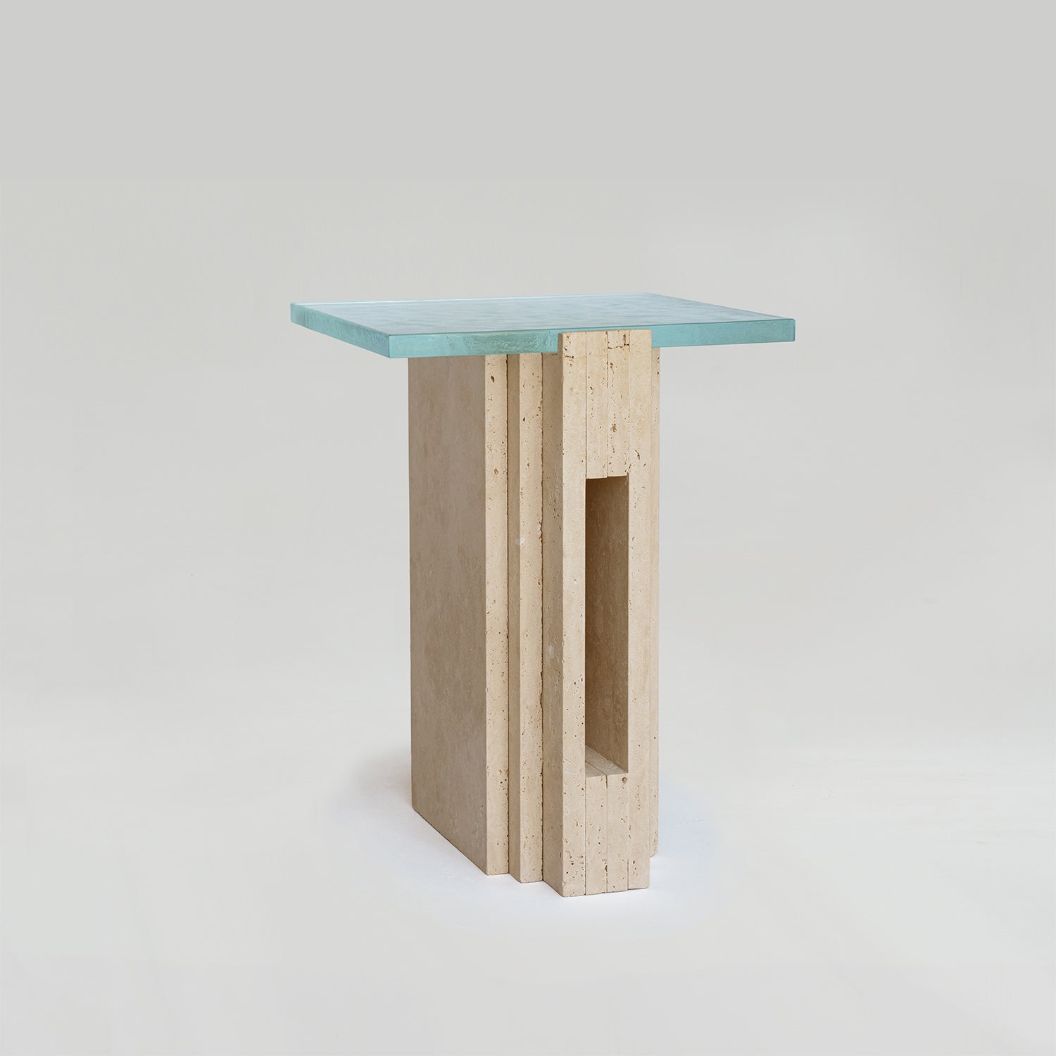 TRAVERTINE SIDE TABLE 'LLOYD'
