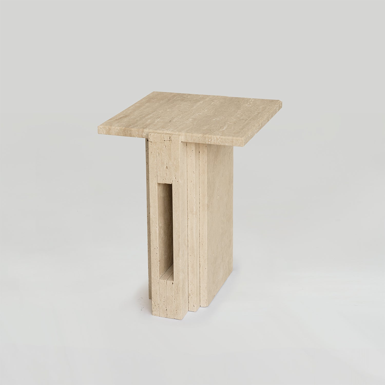 TRAVERTINE SIDE TABLE 'LLOYD'