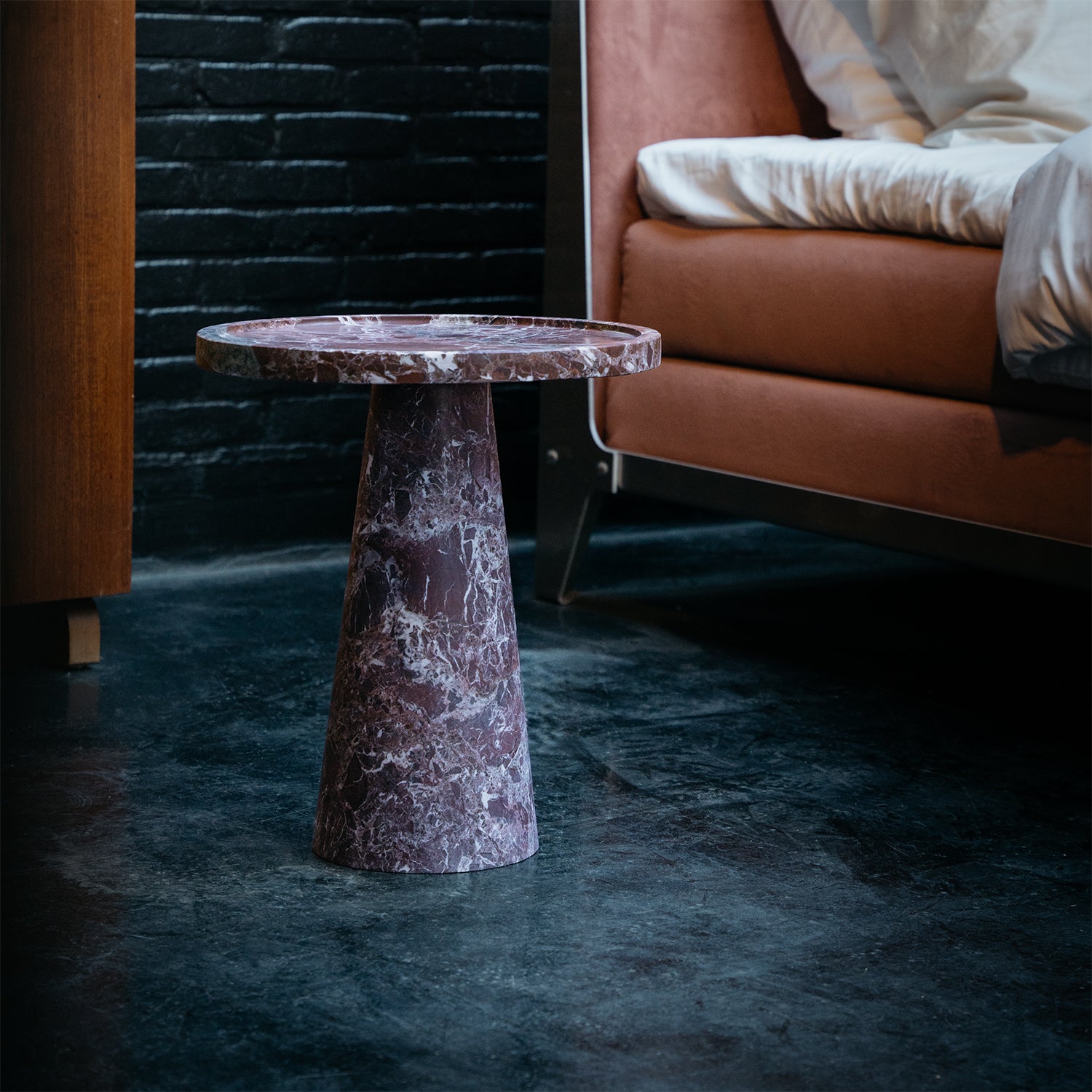 ROSSO LEVANTO CONE SIDE TABLE