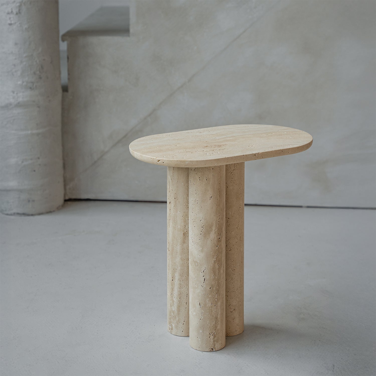 Trio № III - TRAVERTINE SIDE TABLE