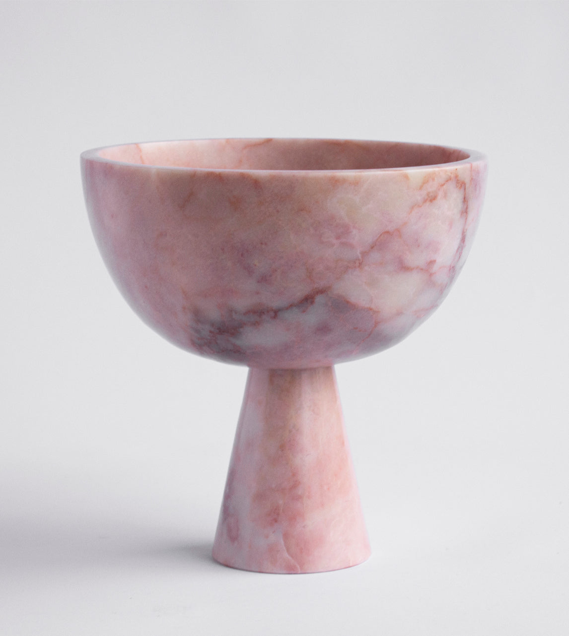 PINK MARBLE PEDESTAL BOWL XL  |  SAMPLE SALE