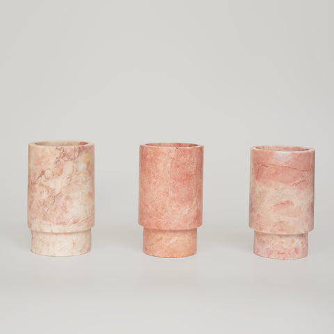 PINK MARBLE VASE AND WINE COOLER