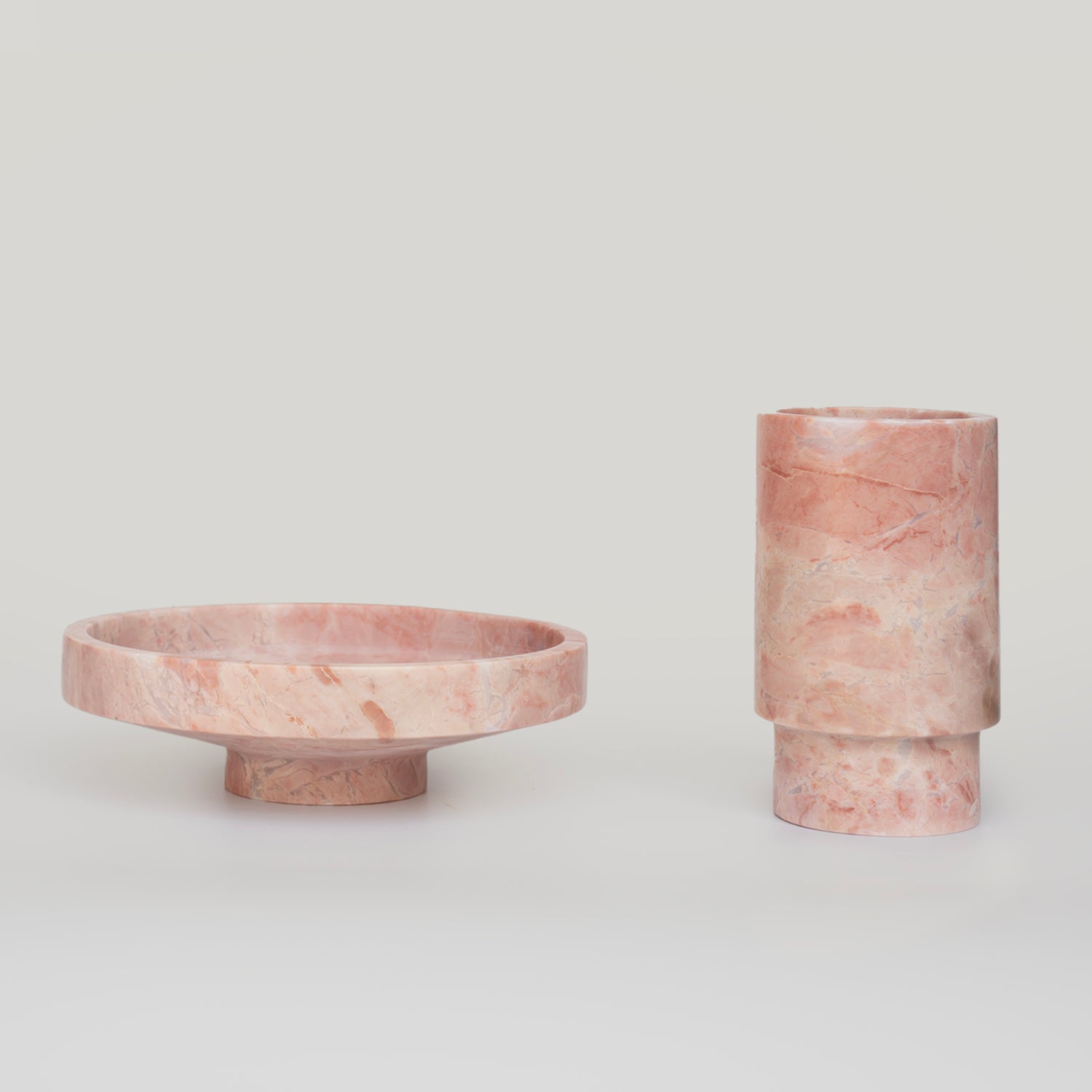 PINK MARBLE VASE AND WINE COOLER