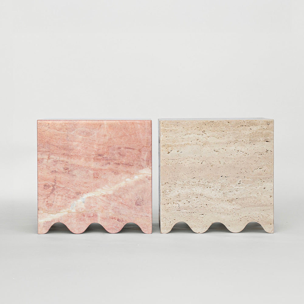 PINK MARBLE SIDE TABLE 'FLOW'