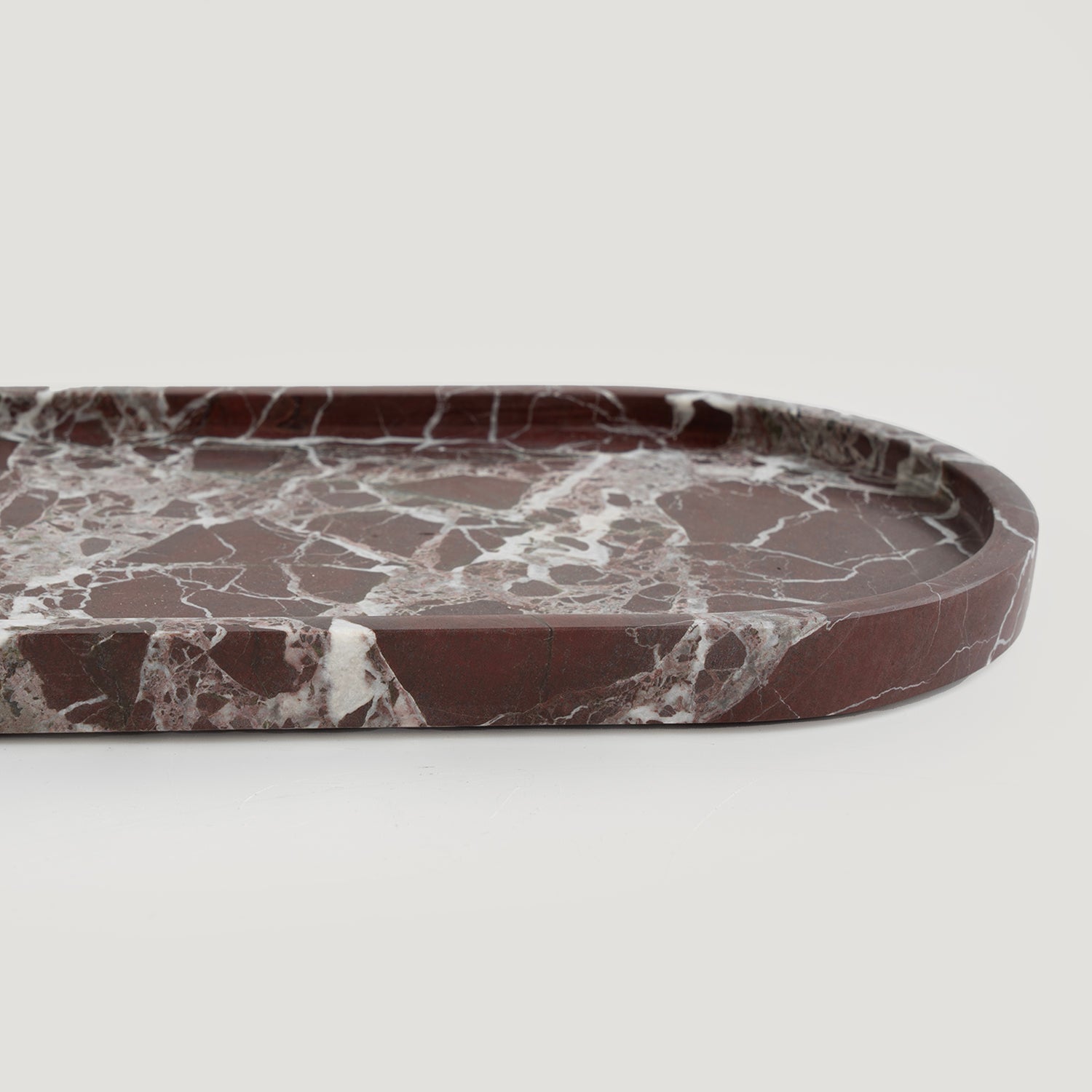 ROSSO LEVANTO MARBLE OVAL TRAY