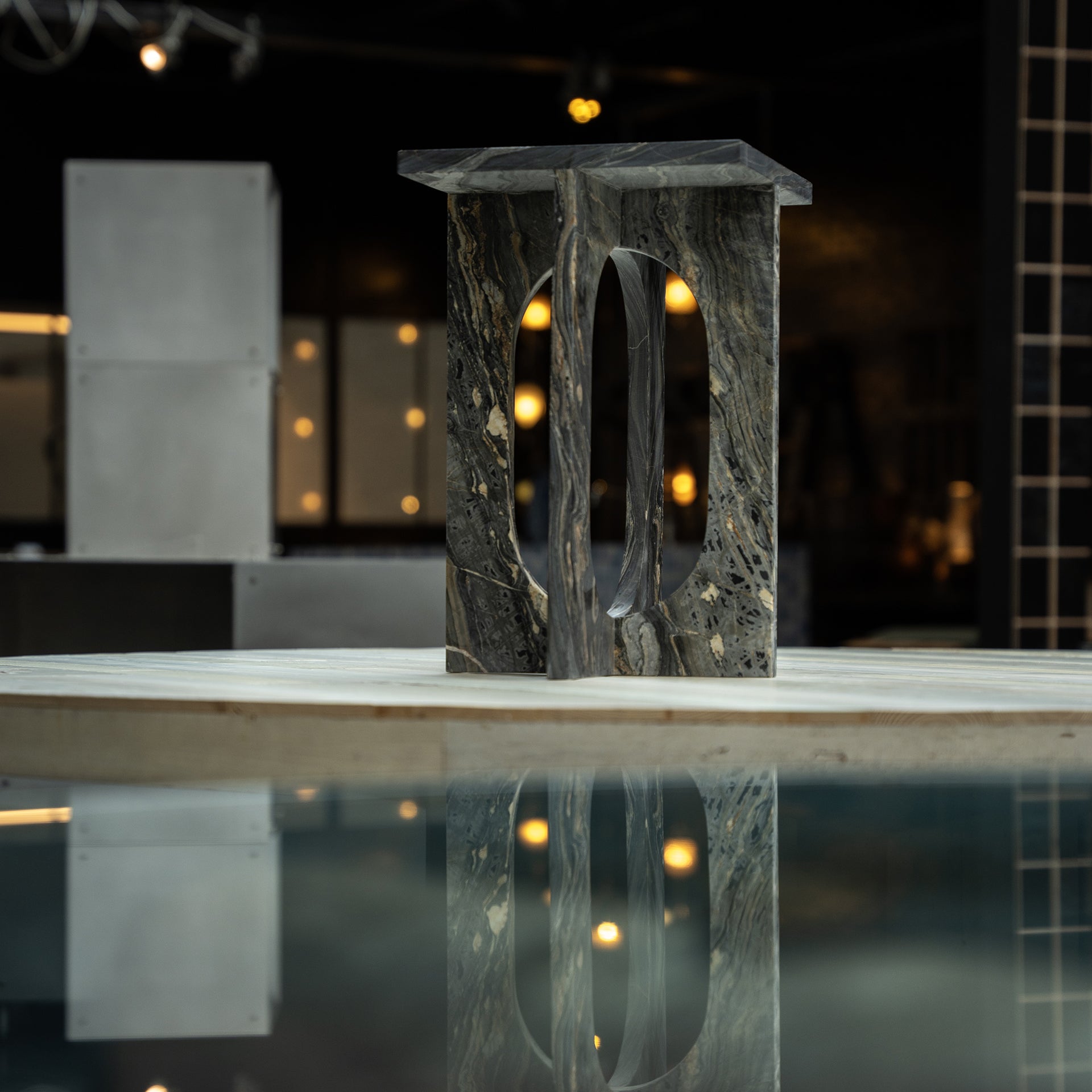 'BOND' SIDE TABLE - PICASSO MARBLE
