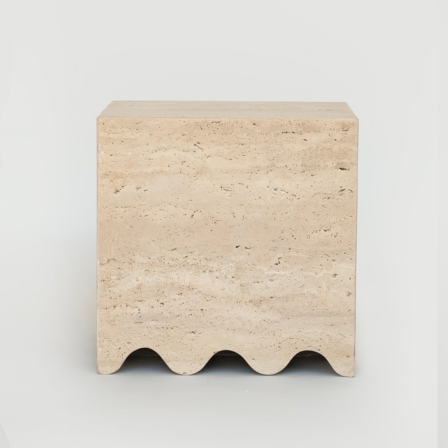 TRAVERTINE SIDE TABLE 'FLOW'