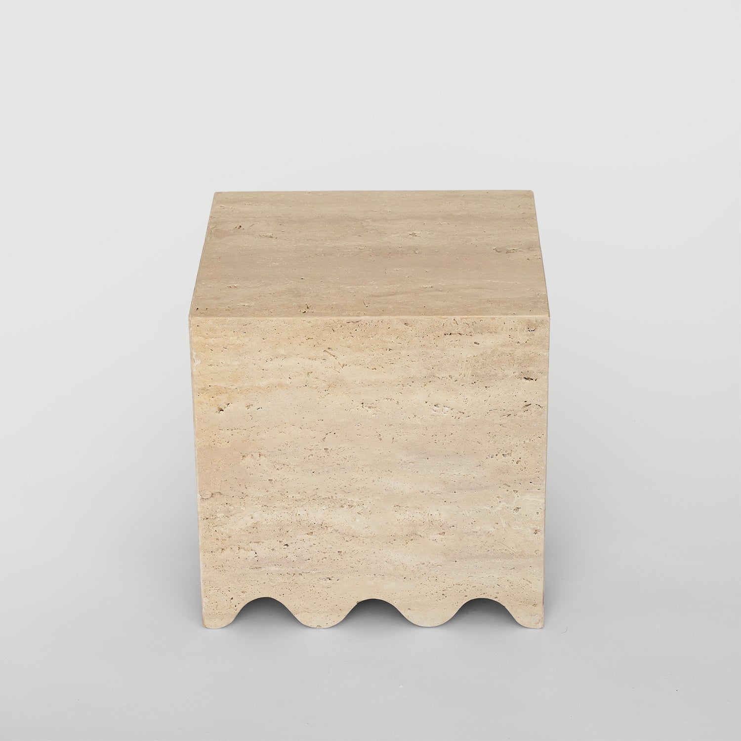 TRAVERTINE SIDE TABLE 'FLOW'