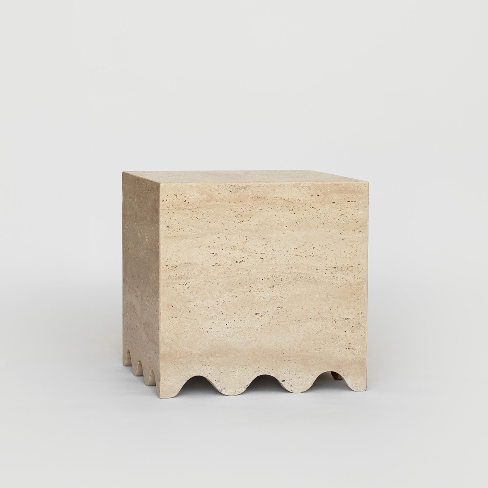 TRAVERTINE SIDE TABLE 'FLOW'