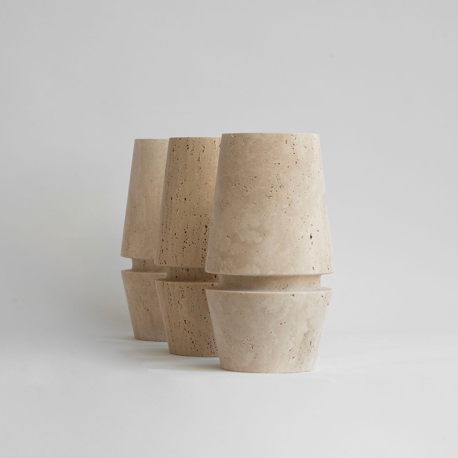 TRAVERTINE VASE 'MOTTO'
