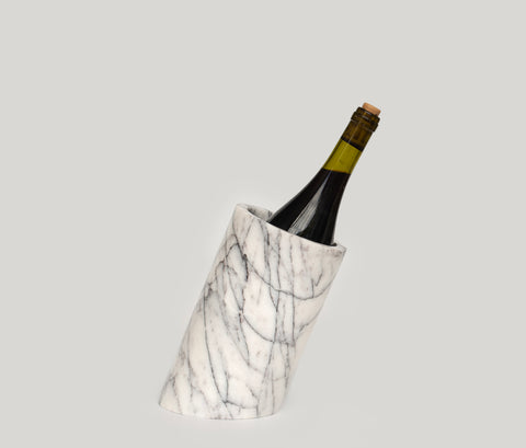 LILAC WHITE MARBLE ANGLED WINE COOLER