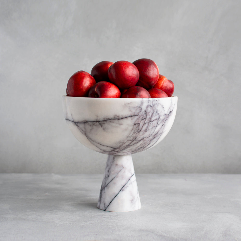 LILAC MARBLE PEDESTAL BOWL XL  |  SAMPLE SALE