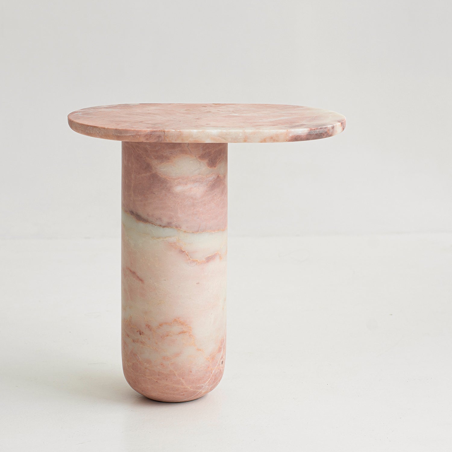 "BOLD" PINK MARBLE SIDE TABLE