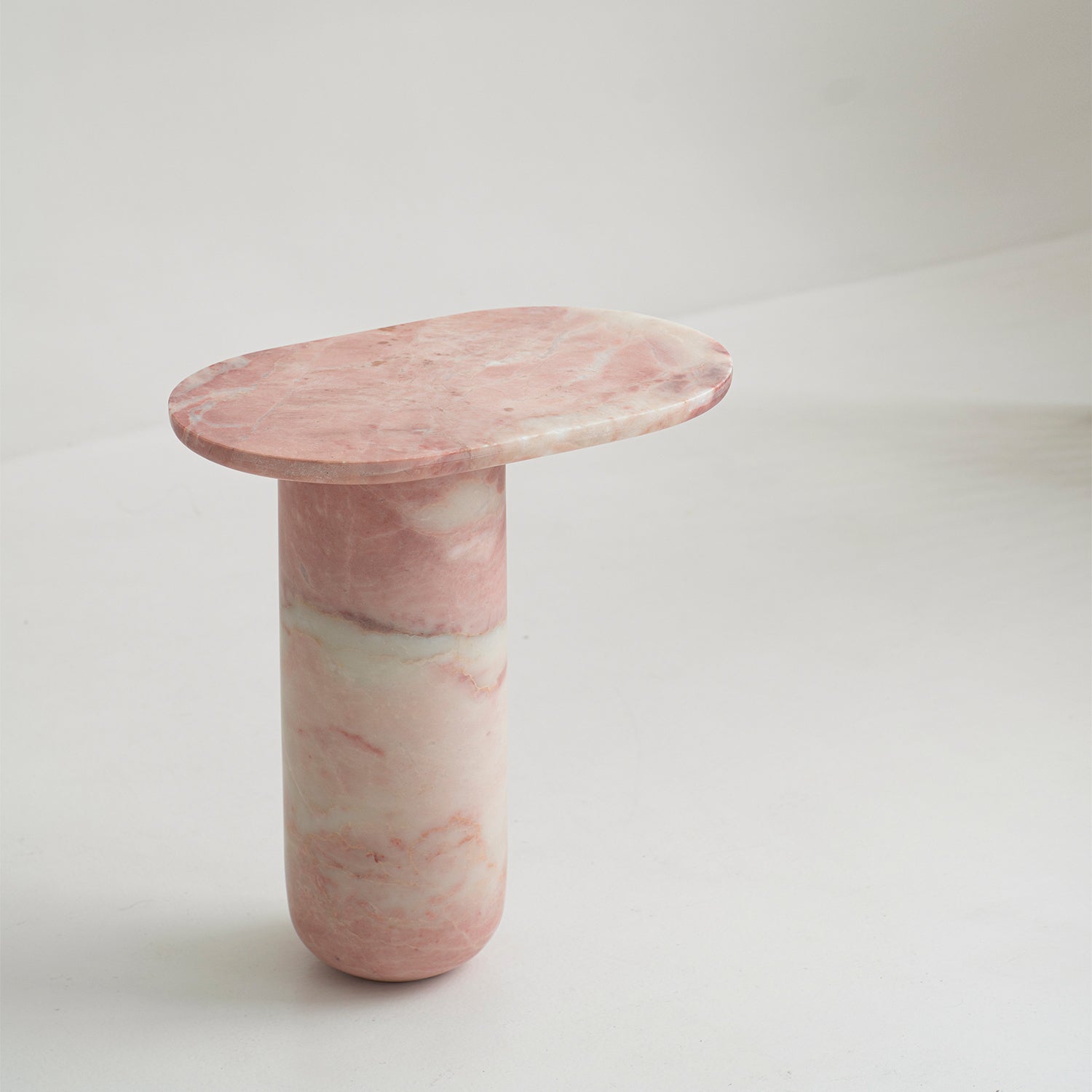 "BOLD" PINK MARBLE SIDE TABLE