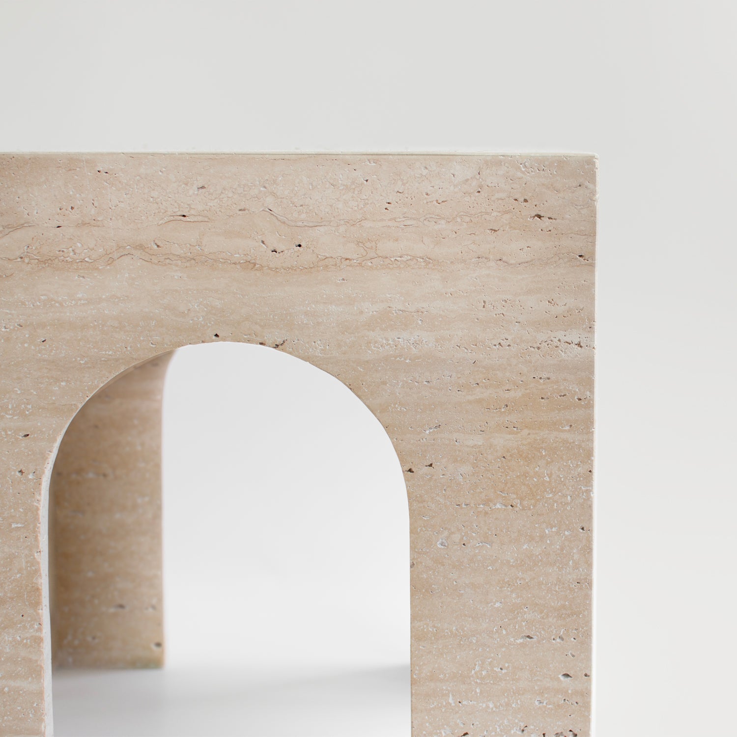 TRAVERTINE ARCH SIDE TABLE