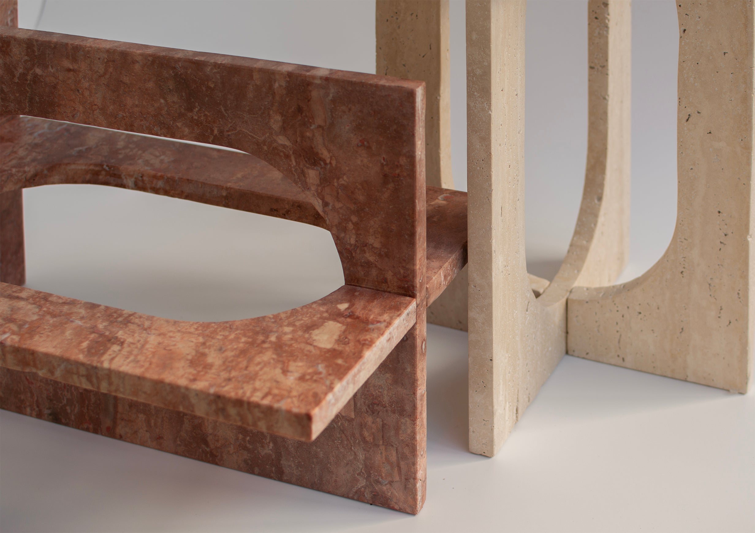 'BOND' SIDE TABLE - TRAVERTINE