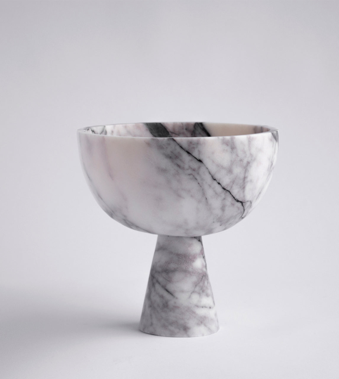 LILAC MARBLE PEDESTAL BOWL MEDIUM - [Kiwano_Concept]