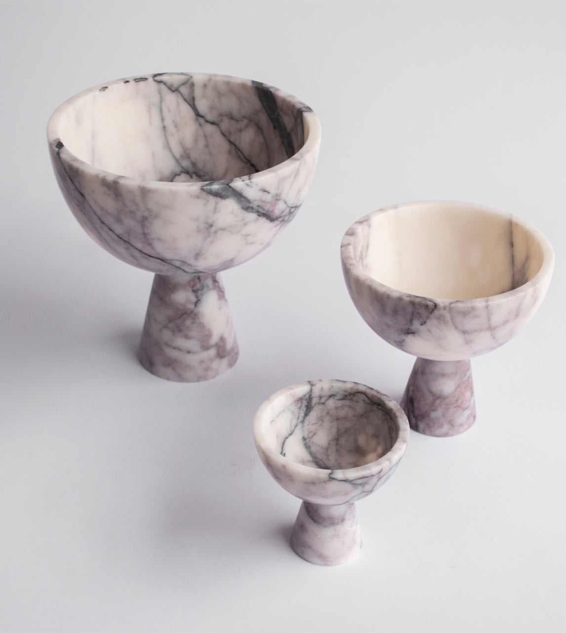 LILAC MARBLE PEDESTAL BOWL LARGE - [Kiwano_Concept]