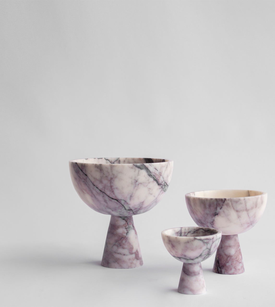 LILAC MARBLE PEDESTAL BOWL SMALL - [Kiwano_Concept]