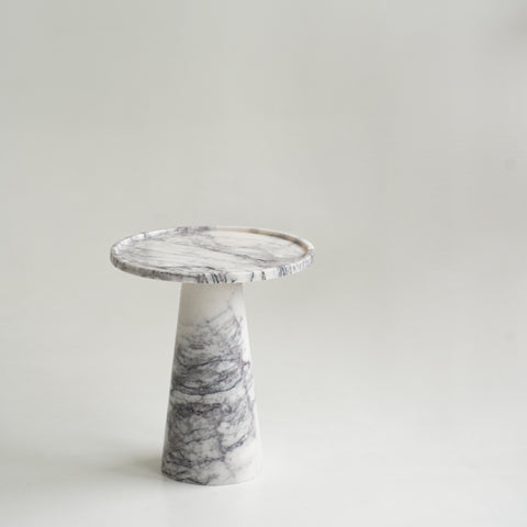 LILAC MARBLE PEDESTAL SIDE TABLE