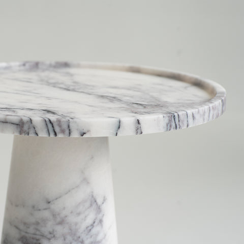 LILAC MARBLE PEDESTAL SIDE TABLE