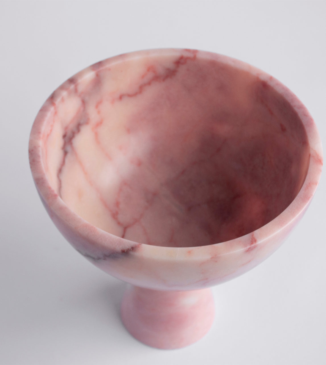 PINK MARBLE PEDESTAL BOWL SMALL - [Kiwano_Concept]