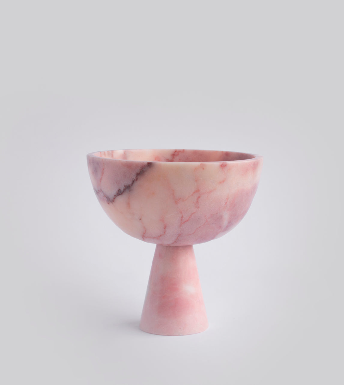 PINK MARBLE PEDESTAL BOWL SMALL - [Kiwano_Concept]