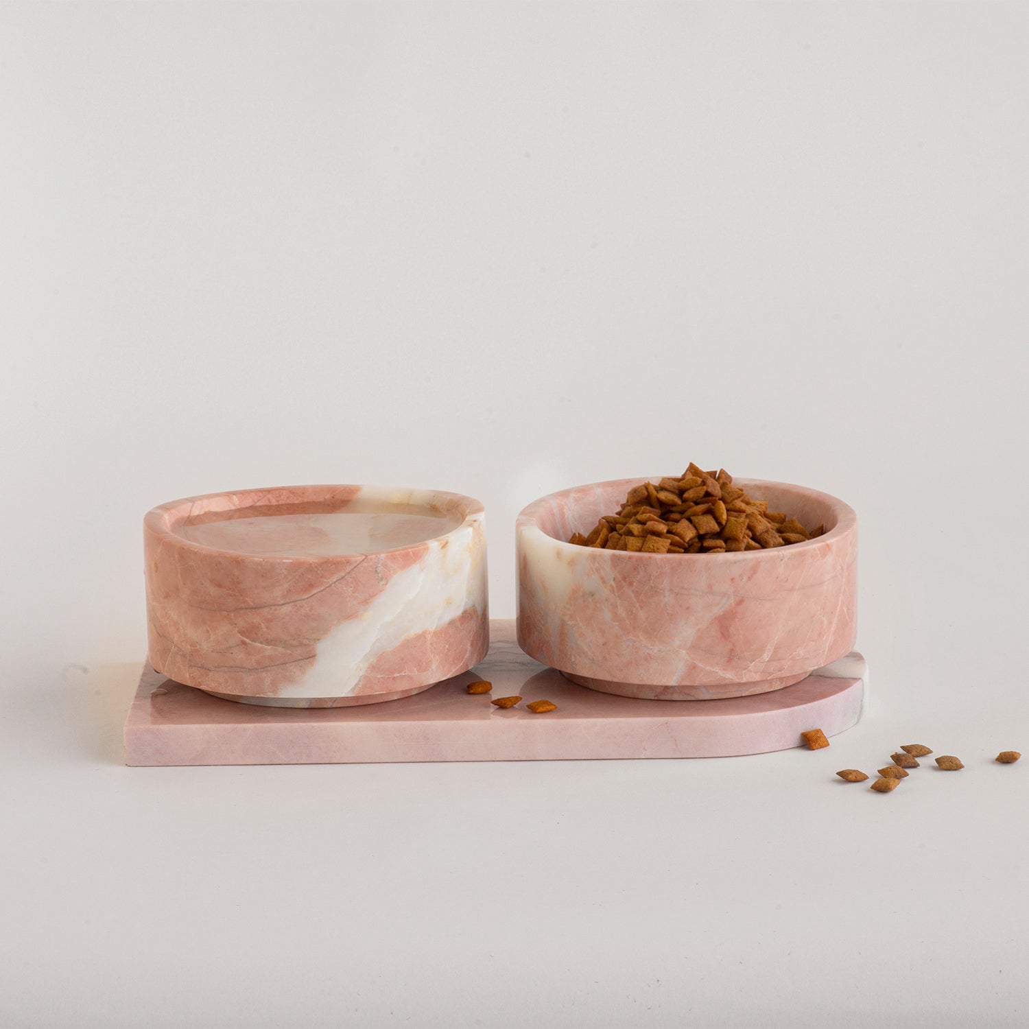 PINK MARBLE PET BOWL SET