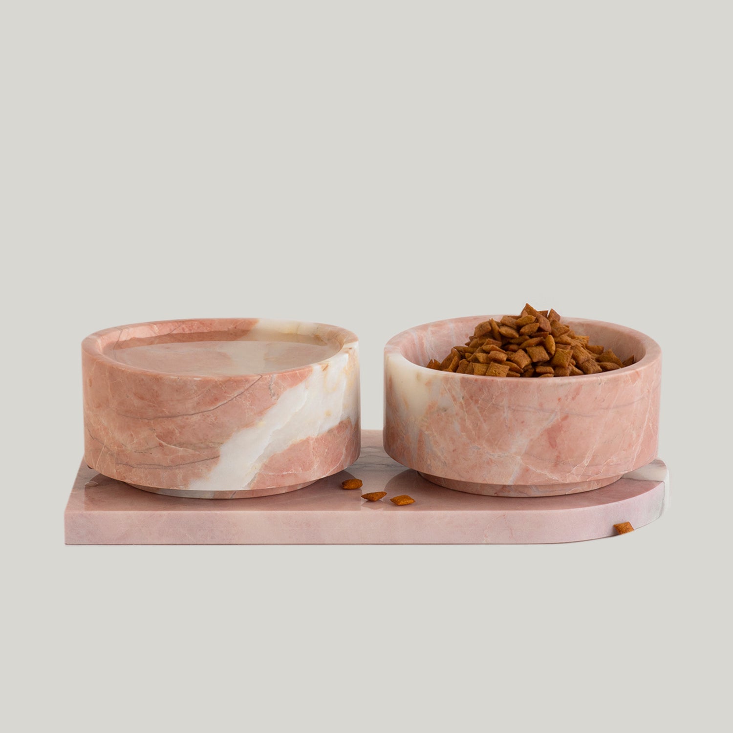 PINK MARBLE PET BOWL SET