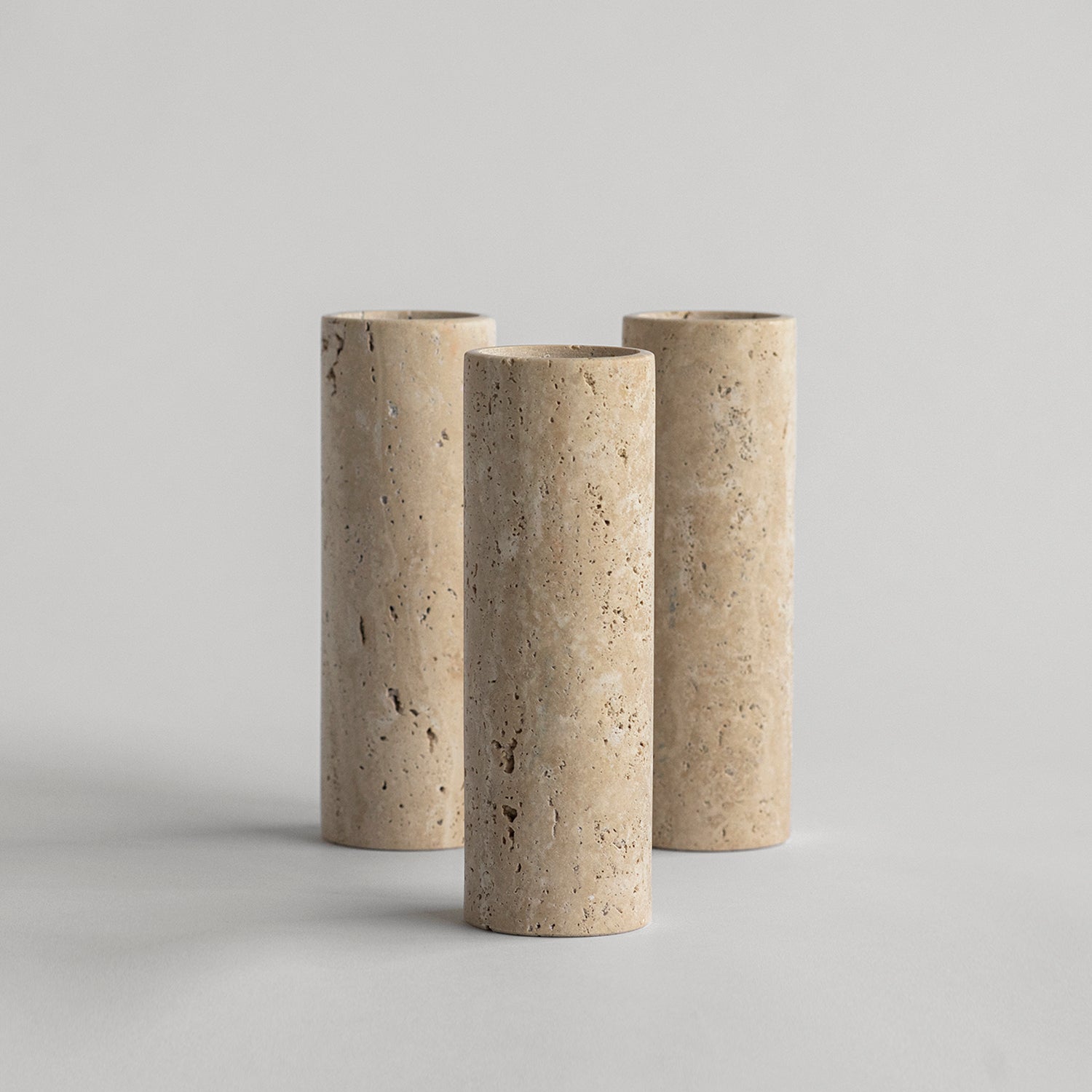 Travertine Tea Light Holder Set of Two