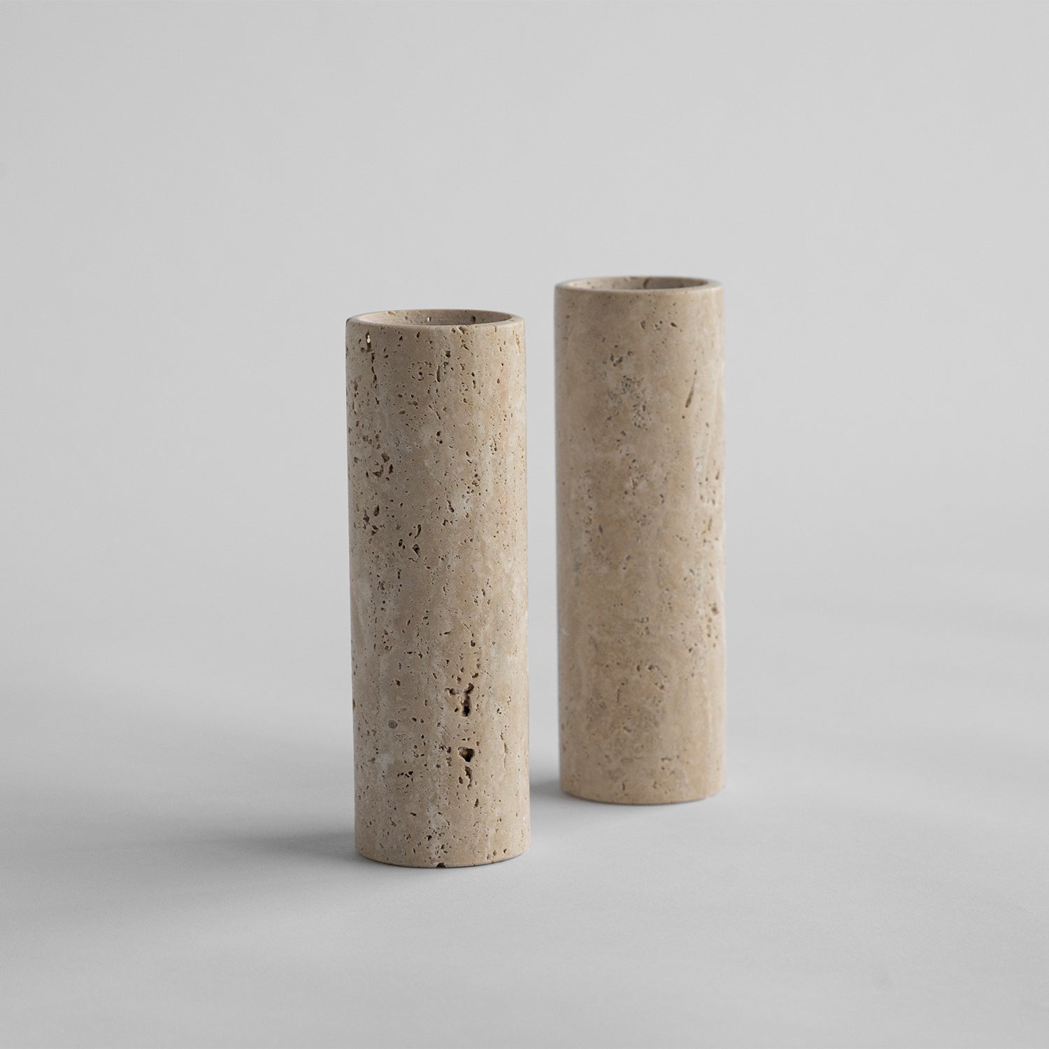 Travertine Tea Light Holder Set of Two