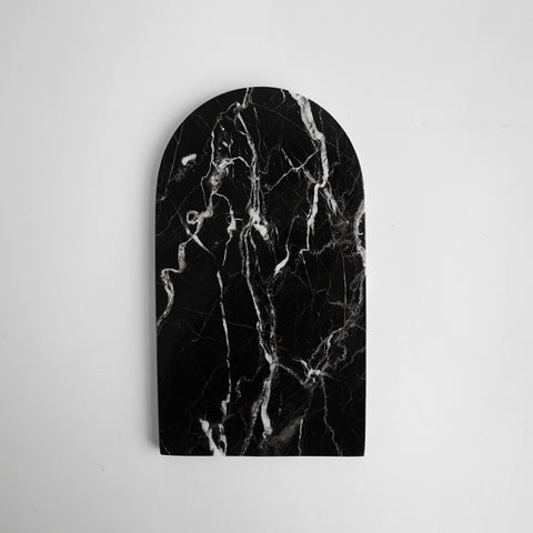 BLACK MARBLE ARCHED PLATTER SMALL
