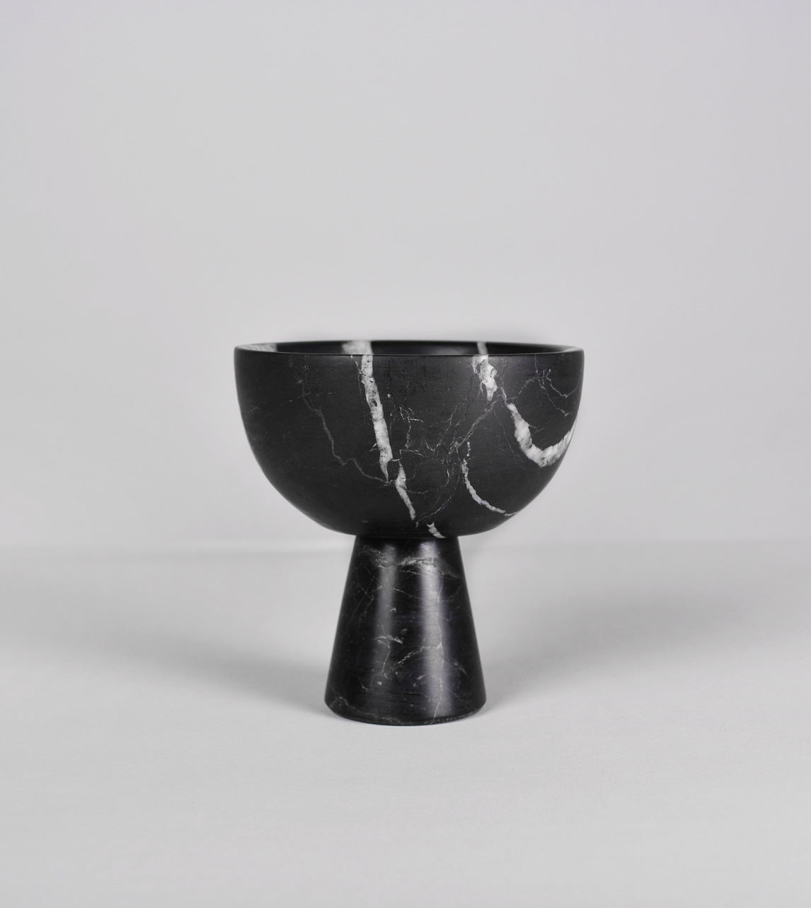 BLACK MARBLE PEDESTAL BOWL SMALL - [Kiwano_Concept]