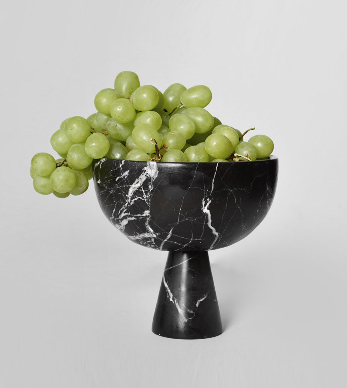 BLACK MARBLE PEDESTAL BOWL MEDIUM - [Kiwano_Concept]