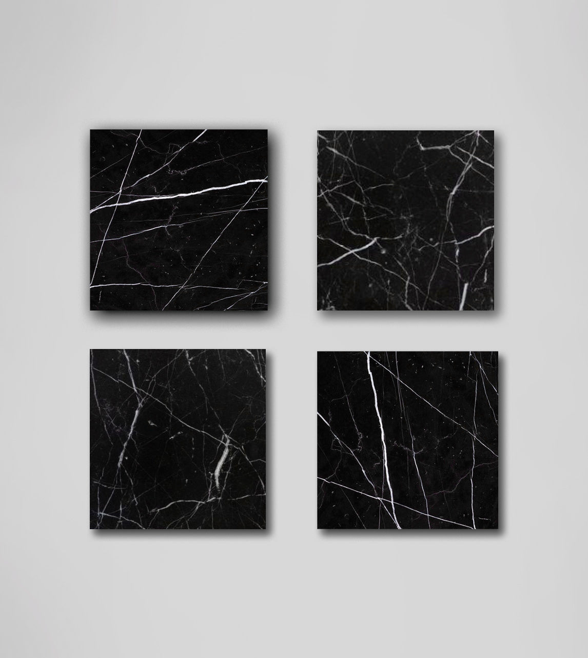 BLACK MARBLE SQUARE COASTERS - [Kiwano_Concept]