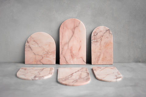 PINK MARBLE ARCHED PLATTER