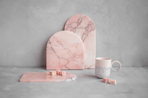 PINK MARBLE ARCHED PLATTER