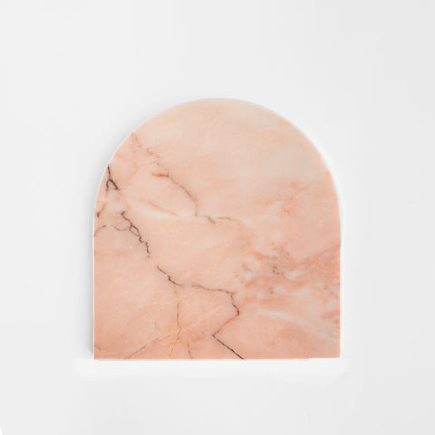 PINK MARBLE ARCHED PLATTER SMALL