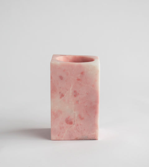 PINK MARBLE SQUARE PEN AND TOOTHBRUSH HOLDER - [Kiwano_Concept]