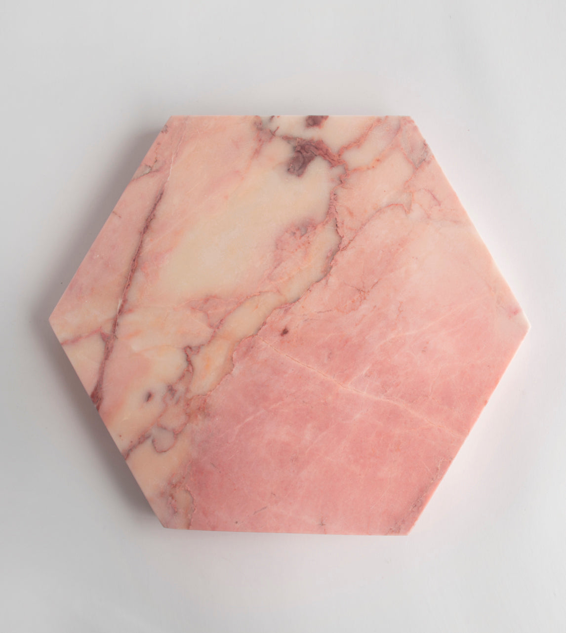 PINK MARBLE HEXAGON PLATTER - [Kiwano_Concept]