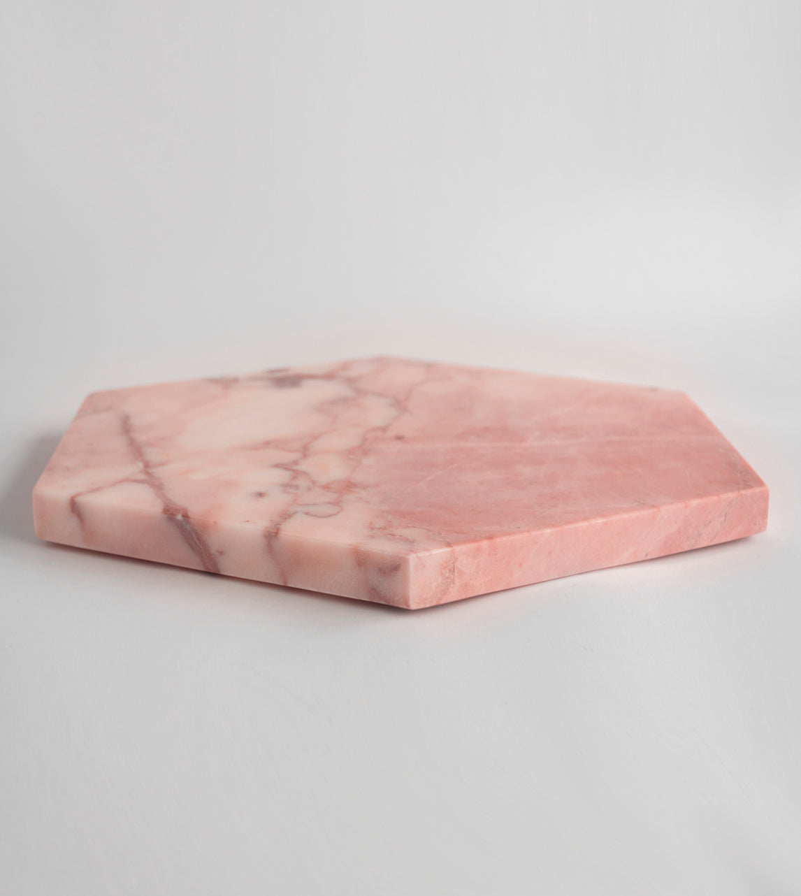 PINK MARBLE HEXAGON PLATTER - [Kiwano_Concept]