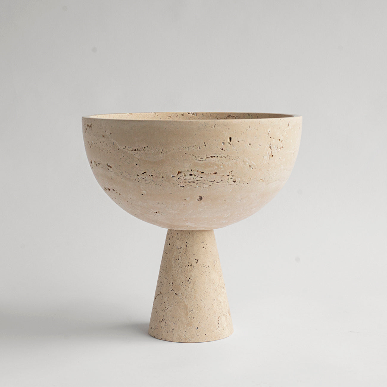 TRAVERTINE PEDESTAL BOWL