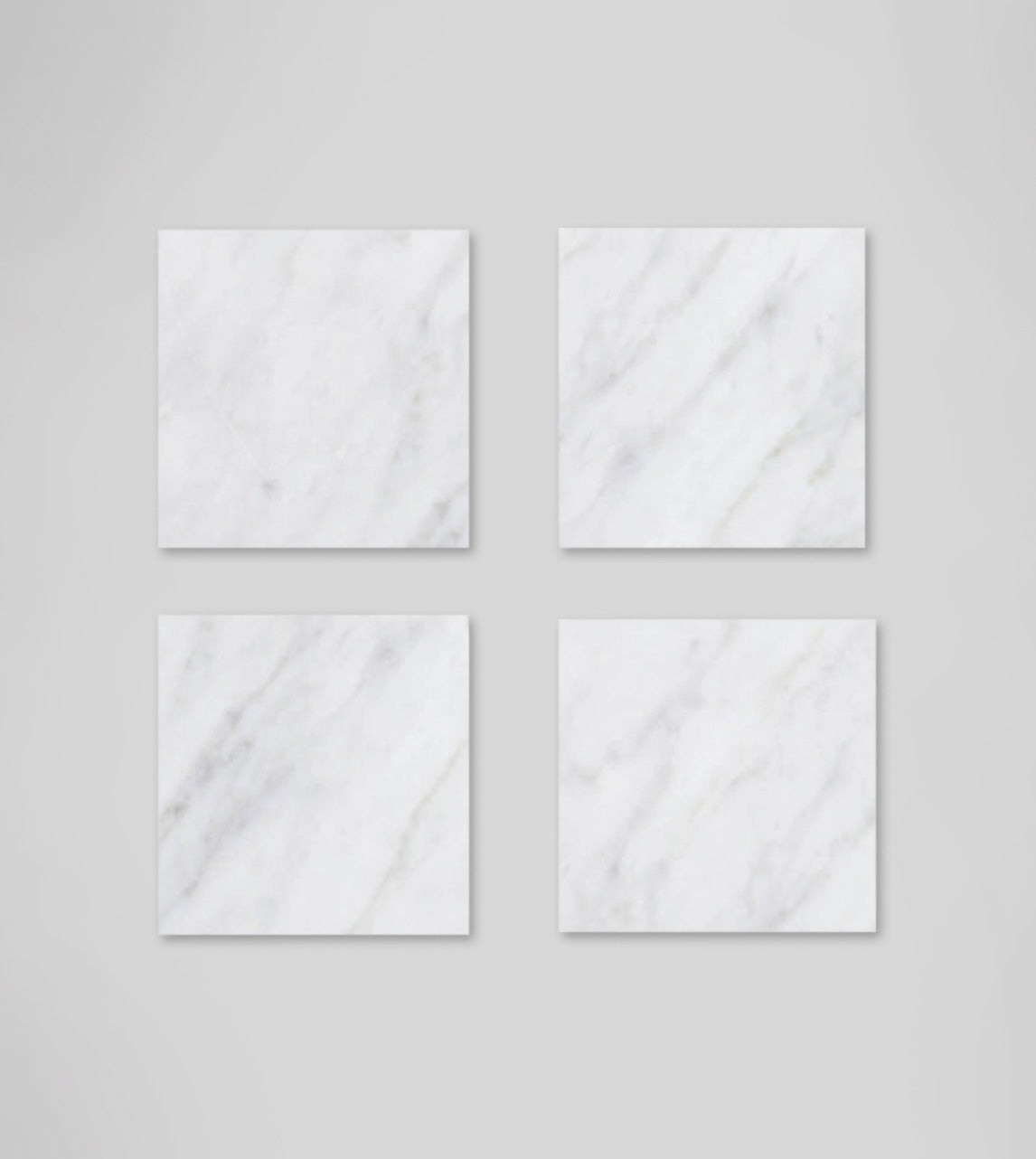 WHITE MARBLE SQUARE COASTERS SET OF 4 - [Kiwano_Concept]