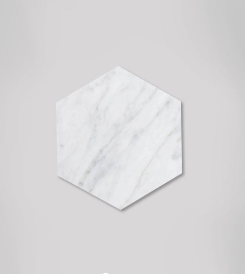 White Marble Hexagon Platter Small - [Kiwano_Concept]