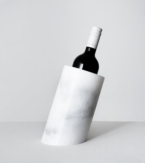 White Marble Angled Wine Cooler - [Kiwano_Concept]