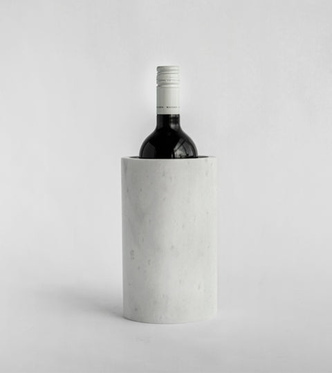 WHITE MARBLE WINE COOLER - VASE - [Kiwano_Concept]